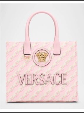 NWT Versace Pastel Pink Tote. 💯 Authentic. Measurements in pics. With dust bag!